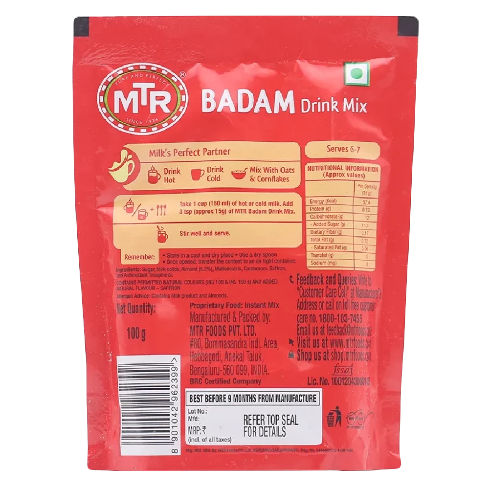 MTR Drink Mix - Badam, 100 g Pouch-2.webp